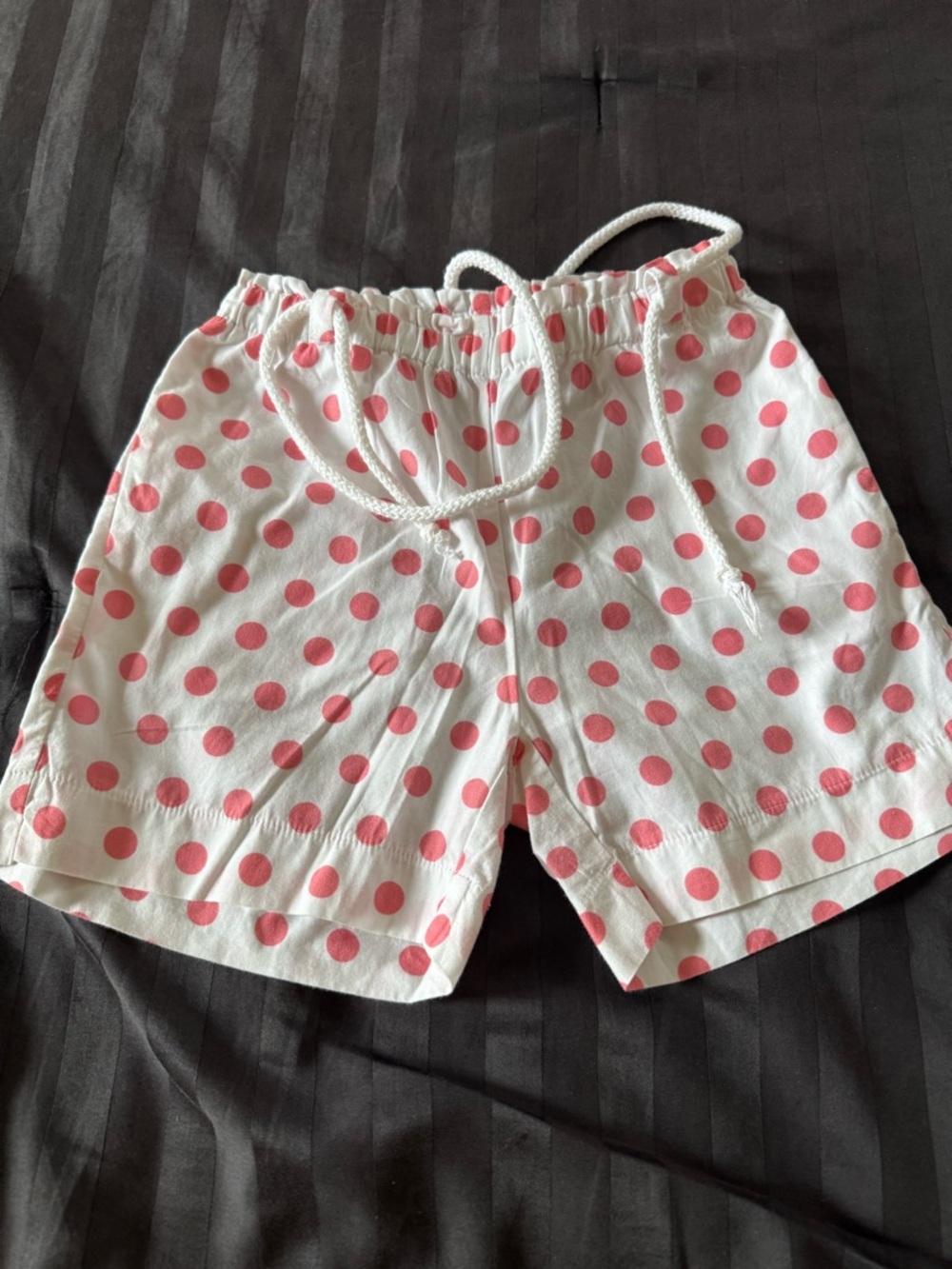Aletta White Shorts with Pink Polka Dot Print